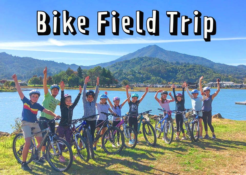 Group of students on a bike field trip