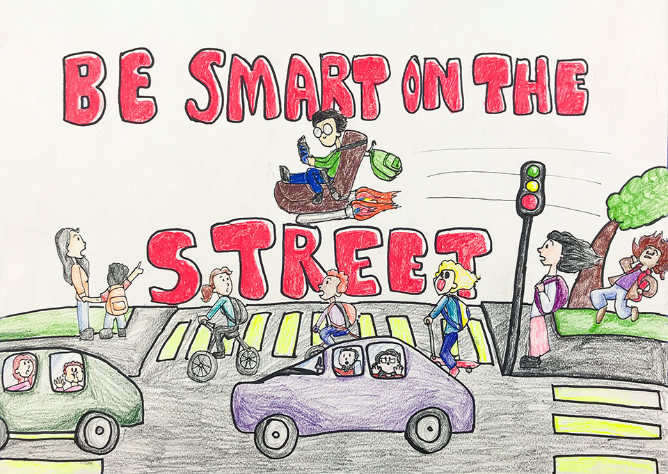 Text: Be Smart in the Street