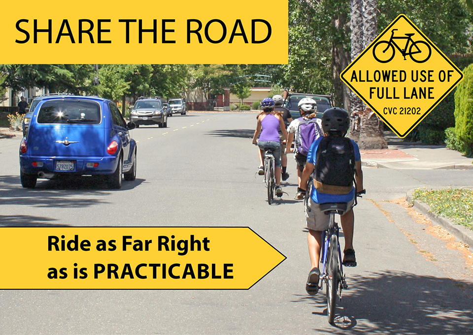 Share the Road: Ride as far right as practicable