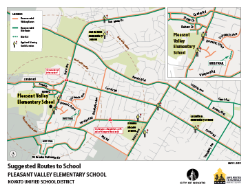 Sinaloa suggested routes to school map