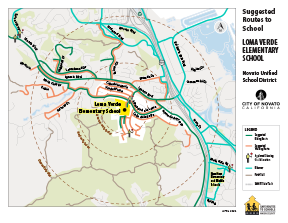 Sinaloa suggested routes to school map