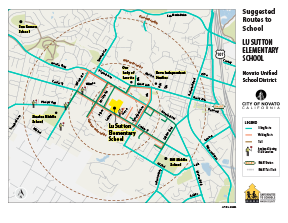 Sinaloa suggested routes to school map