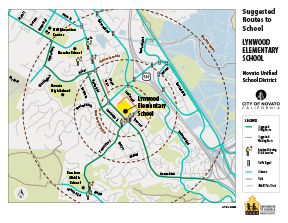 Sinaloa suggested routes to school map