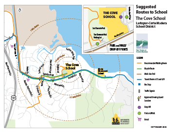 Cove School suggested routes to school map